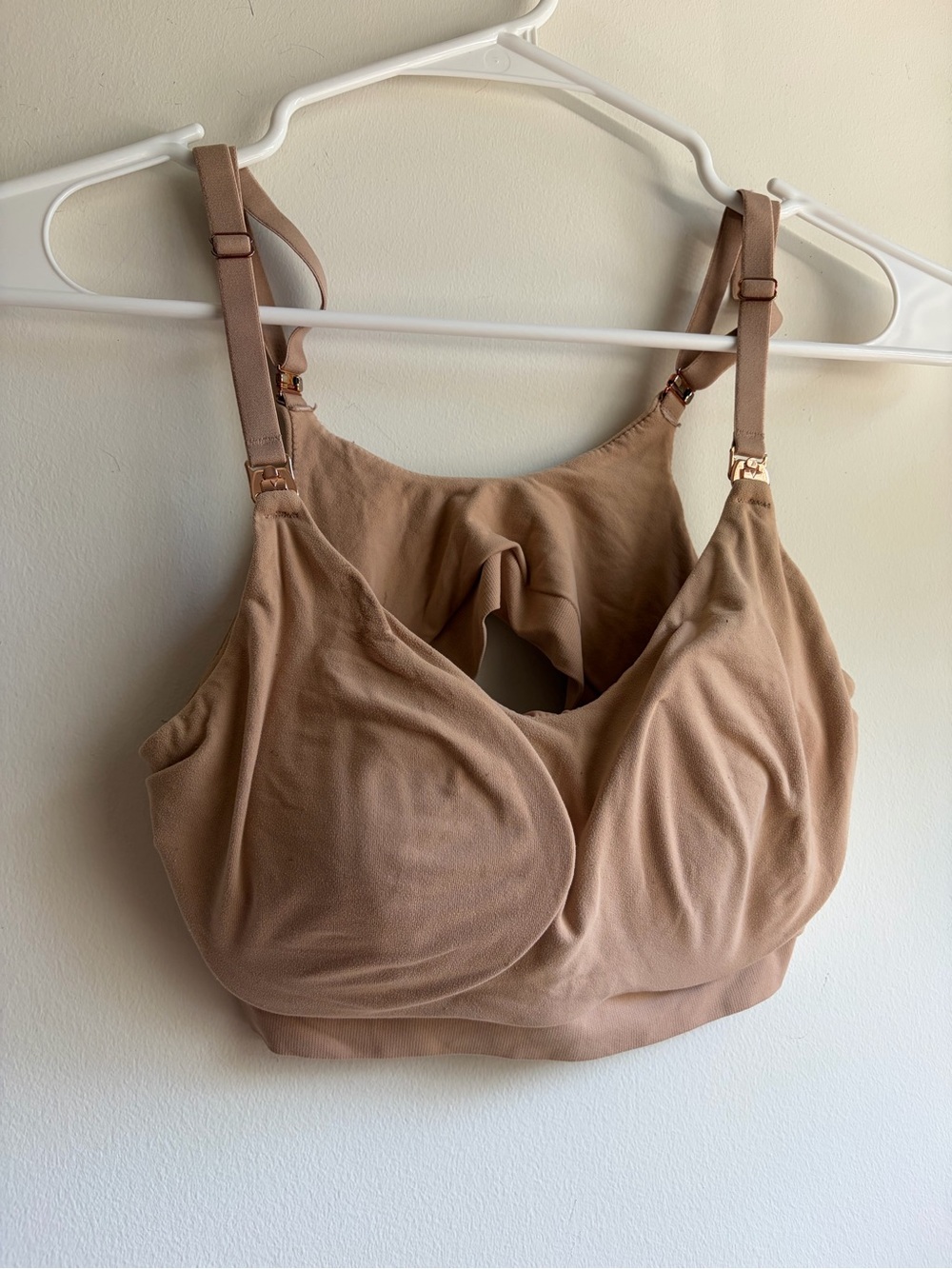 Victoria's Secret Maternity Nursing Bralette Removable Padding Nude Beige Size L